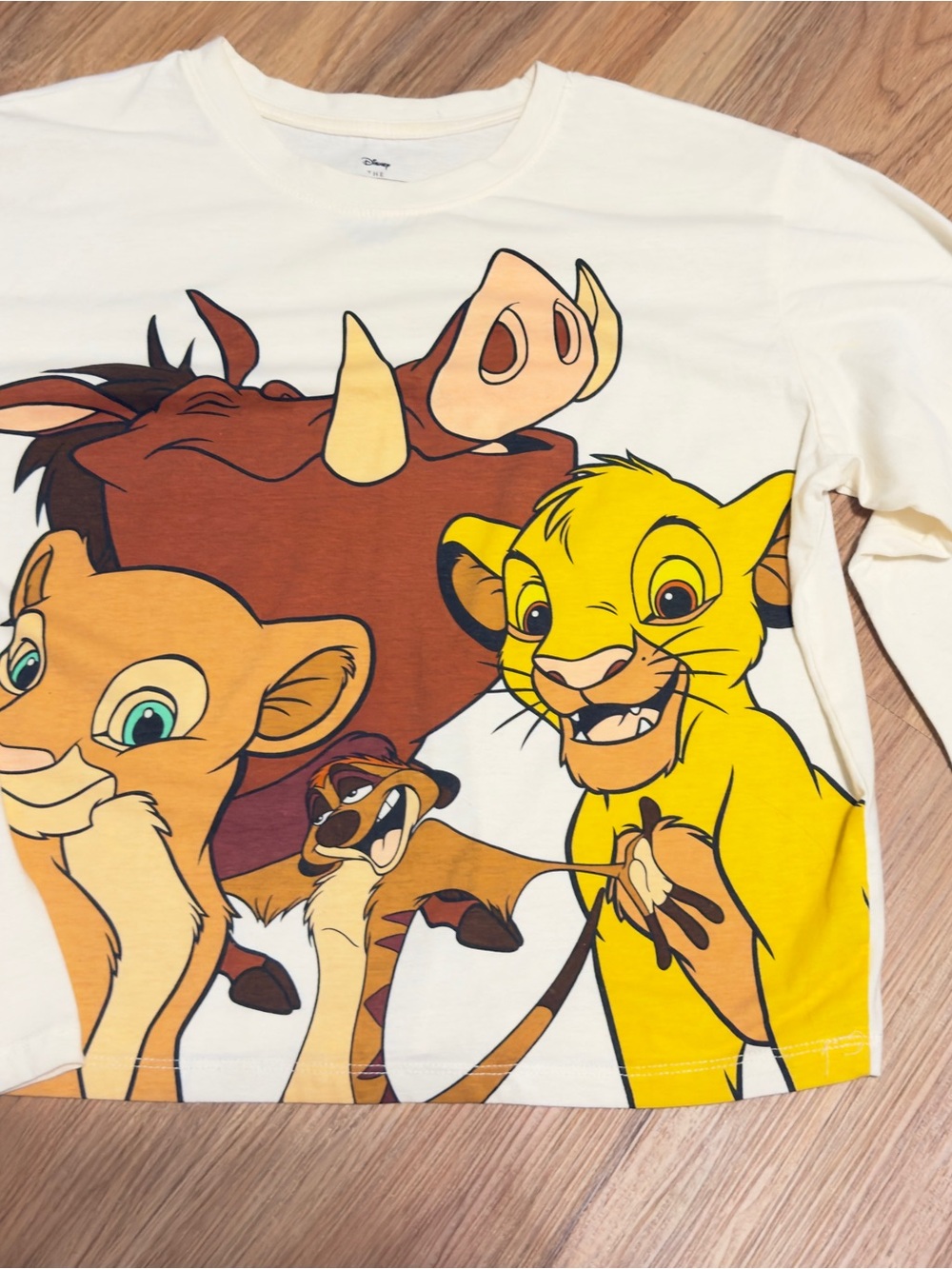 Disney Lion King White Long-Sleeve Tee with Bright Yellow Simba Graphic